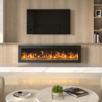 50-Inch 1800W Black Freestanding Modern Electric Fireplace with Remote Control